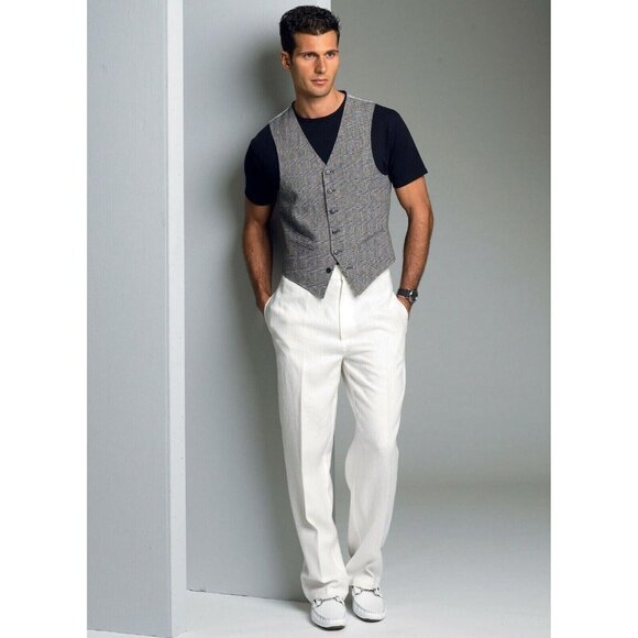 Vogue V8987 Mens 40 to 46 Button Front Vest Uncut Sewing Pattern - Picture 5 of 7